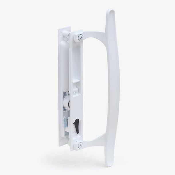 A sliding door handle and lock set
